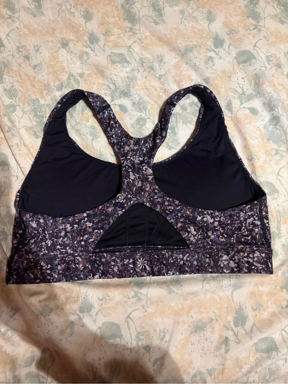 Athleta Purple Floral Racerback Sports Bra - Women's Intimates